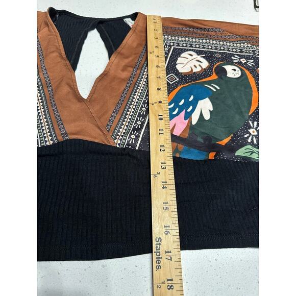 Blue steel Women’s Top Cropped Kimono Sleeves open back XL Retro Y2K Hippie Boho - Picture 9 of 9